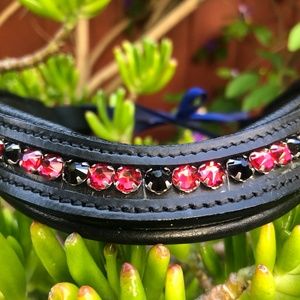 Red/Black Dressage Browband for Horses